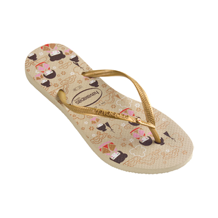 Havaianas Women’s Sandals – Slim Kokeshi , Sand Grey/Golden Sun